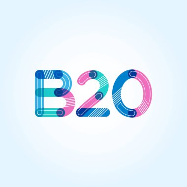 B20 mektup ve sayı logo simge