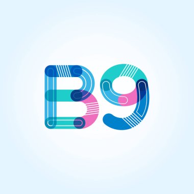 B9 mektup ve sayı logo simge
