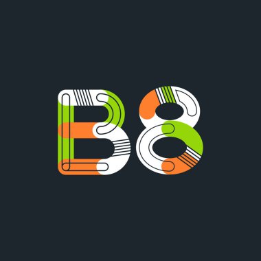 B8 mektup ve sayı logo simge