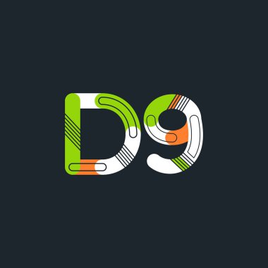 D9 mektup ve sayı logo simge