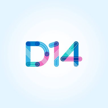 D14 mektup ve sayı logo simge