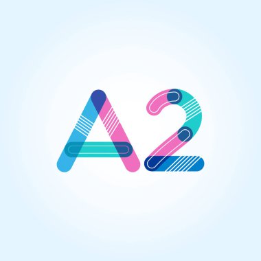 A2 mektup ve sayı logo simge