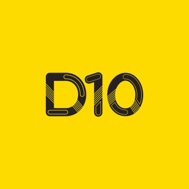 D10 mektup ve sayı logo simge