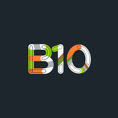 B10 mektup ve sayı logo simge