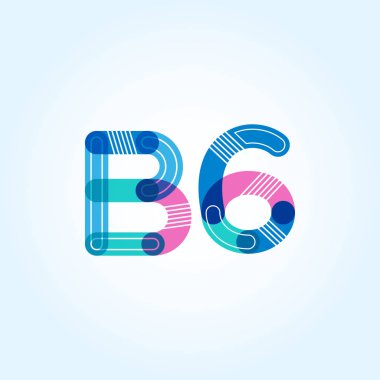 B6 mektup ve sayı logo simge