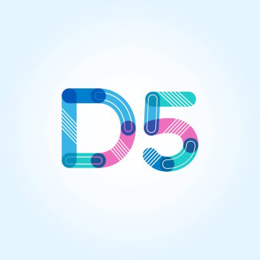 D5 mektup ve sayı logo simge