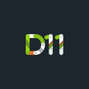 D11 mektup ve sayı logo simge