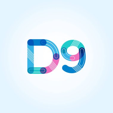 D9 mektup ve sayı logo simge