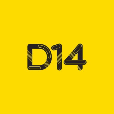 D14 mektup ve sayı logo simge