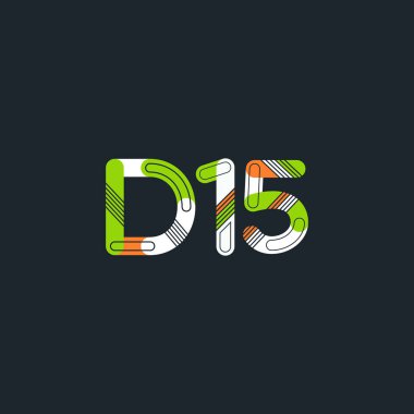 D15 mektup ve sayı logo simge