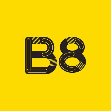 B8 mektup ve sayı logo simge