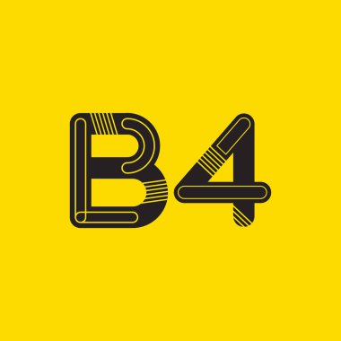 B4 mektup ve sayı logo simge