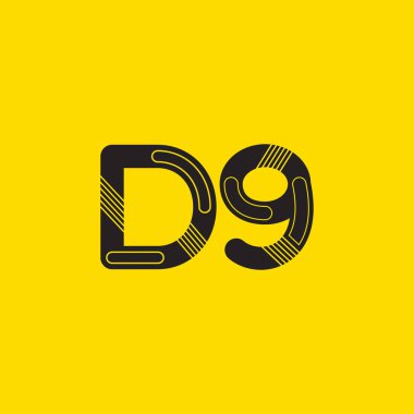 D9 mektup ve sayı logo simge