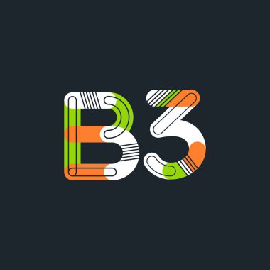 B3 mektup ve sayı logo simge