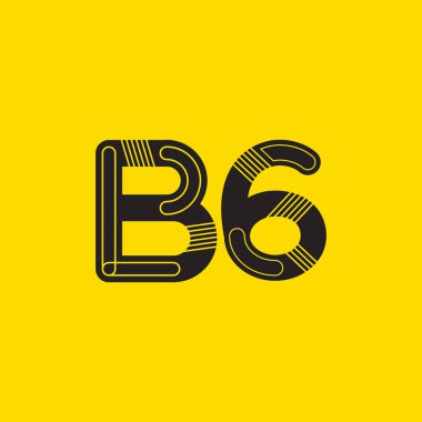 B6 mektup ve sayı logo simge