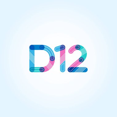 D12 mektup ve sayı logo simge