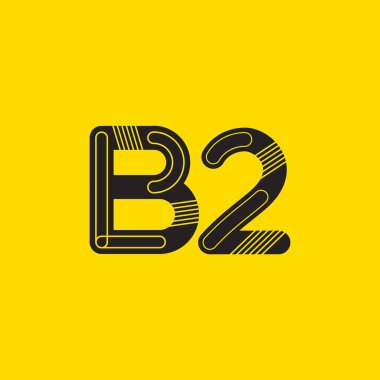B2 mektup ve sayı logo simge