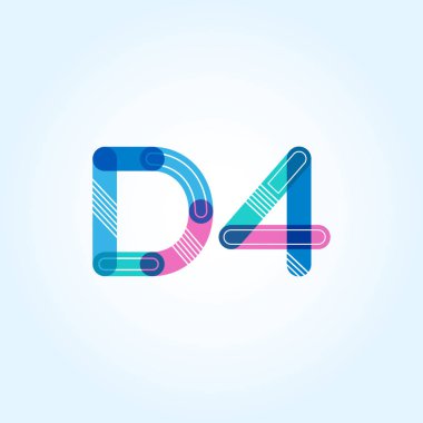 D4 mektup ve sayı logo simge