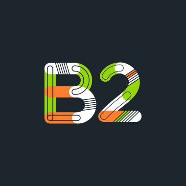 B2 mektup ve sayı logo simge