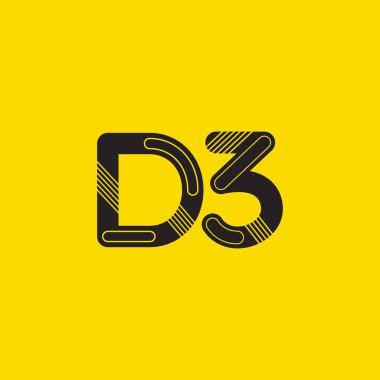 D3 mektup ve sayı logo simge