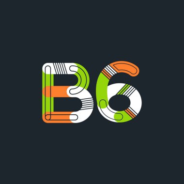 B6 mektup ve sayı logo simge