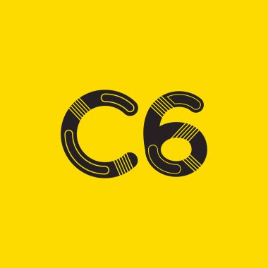 C6 mektup ve sayı logo simge