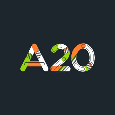 A20 mektup ve sayı logo simge