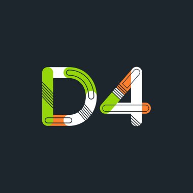 D4 mektup ve sayı logo simge