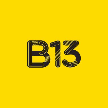 B13 mektup ve sayı logo simge