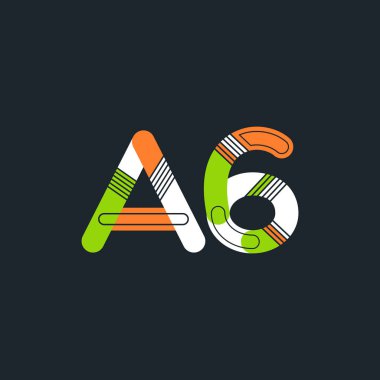 A6 mektup ve sayı logo simge