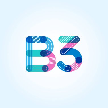 B3 mektup ve sayı logo simge