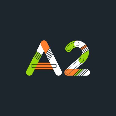 A2 mektup ve sayı logo simge