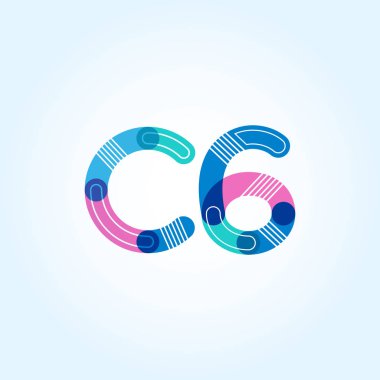 C6 mektup ve sayı logo simge
