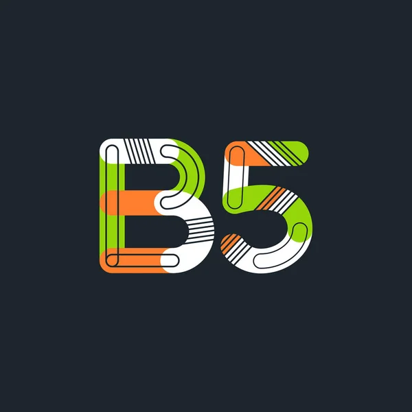 B5 lettera e numero logo icona — Vettoriale Stock