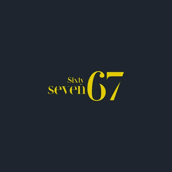Soixante-sept signe logo — Image vectorielle