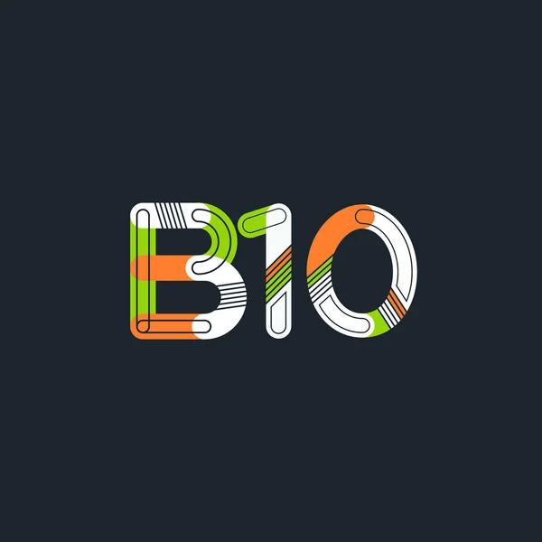 B10 betű és szám logó ikon — Stock Vector