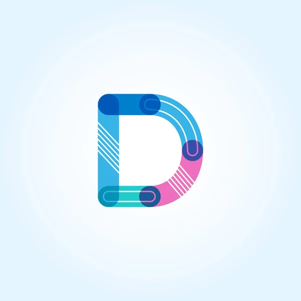 D Logotipo de una sola letra — Vector de stock