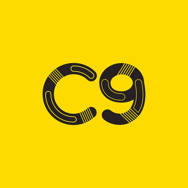 C9 문자와 숫자 로고 아이콘 — 스톡 벡터