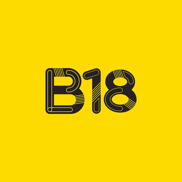 Ícone de logotipo de letra e número B18 — Vetor de Stock