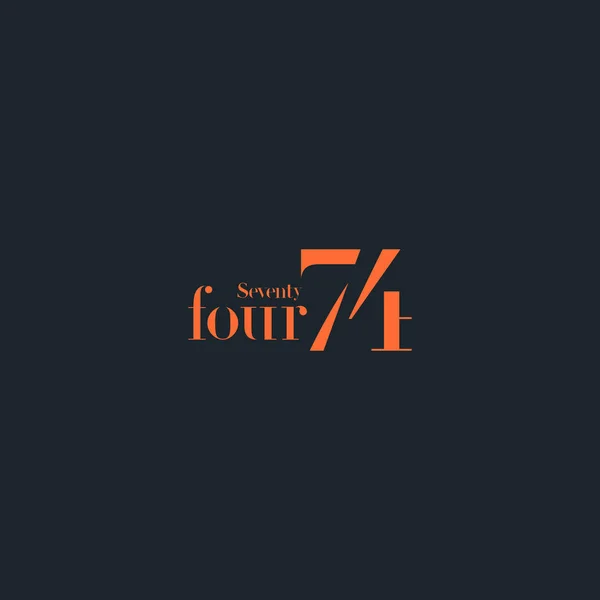 Логотип 74 знака — стоковый вектор