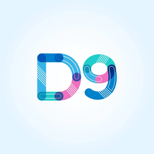 D9 文字と番号のロゴのアイコン — ストックベクタ