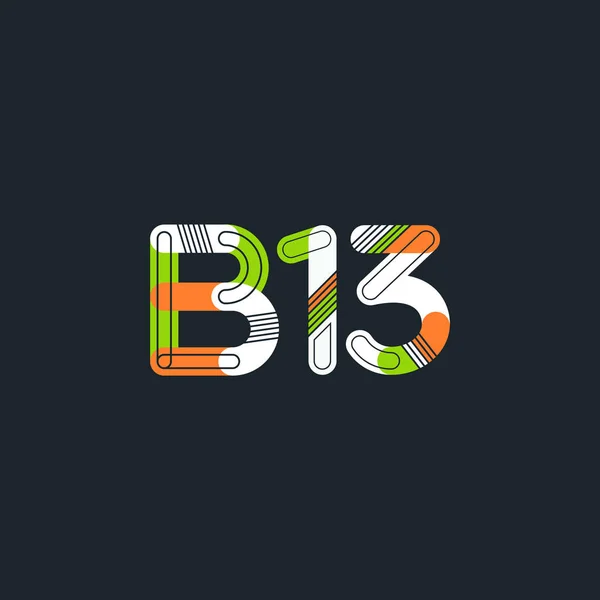 B13 lettera e numero logo icona — Vettoriale Stock