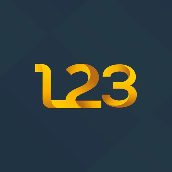 Buchstabe und Zahl logo l23 — Stockvektor