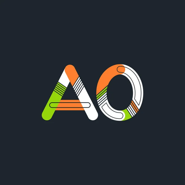 A0 letra y número icono del logotipo — Vector de stock