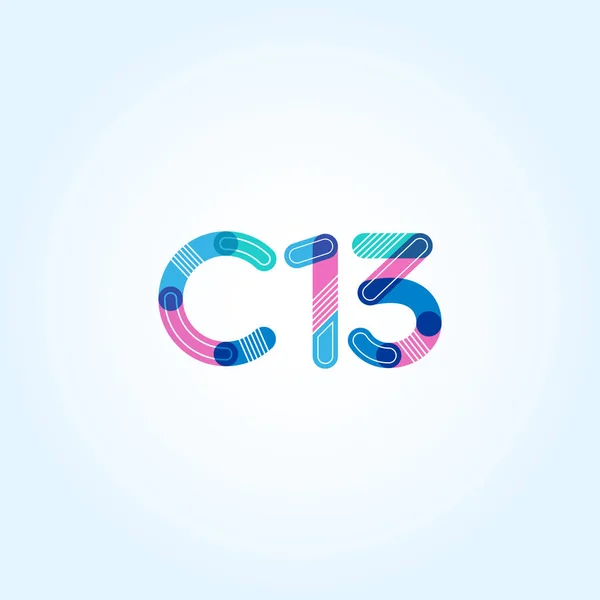 C13 γράμμα και αριθμός εικονίδιο με το λογότυπο — Διανυσματικό Αρχείο