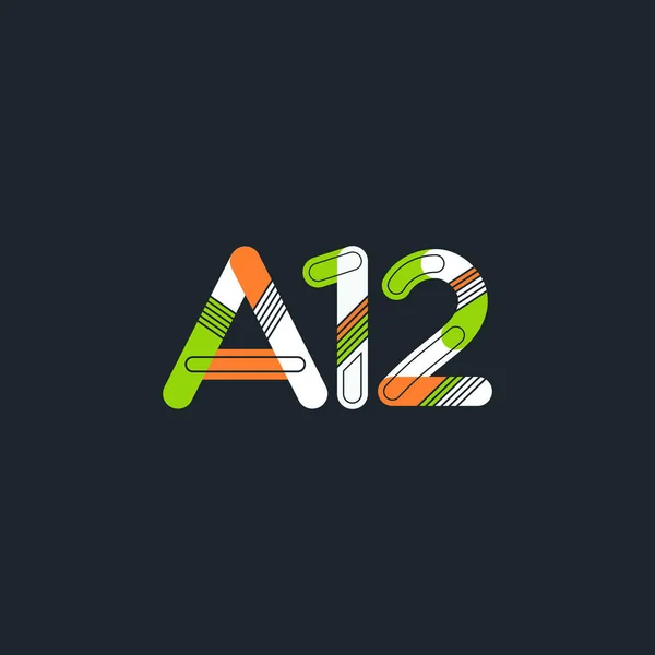 A12 mektup ve sayı logo simge — Stok Vektör