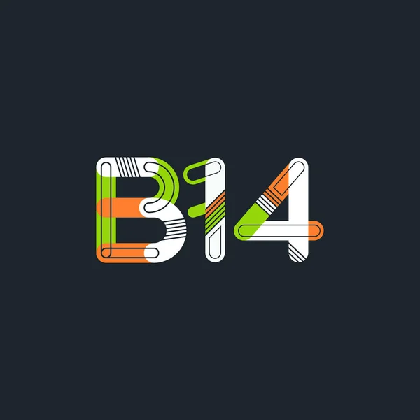 Ícone de logotipo de letra e número B14 — Vetor de Stock