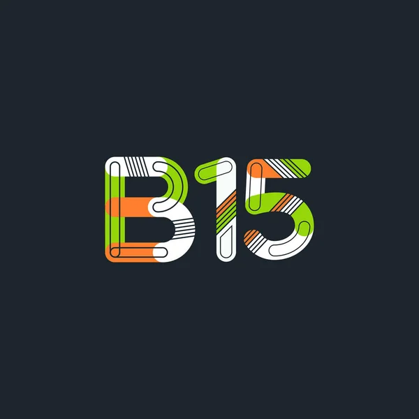 B15 mektup ve sayı logo simge — Stok Vektör