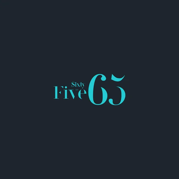 Altmış beş işareti Logo — Stok Vektör