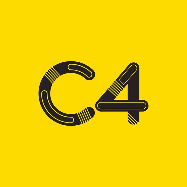 C4 문자와 숫자 로고 아이콘 — 스톡 벡터